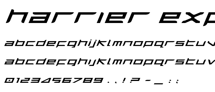 Harrier Expanded Italic font